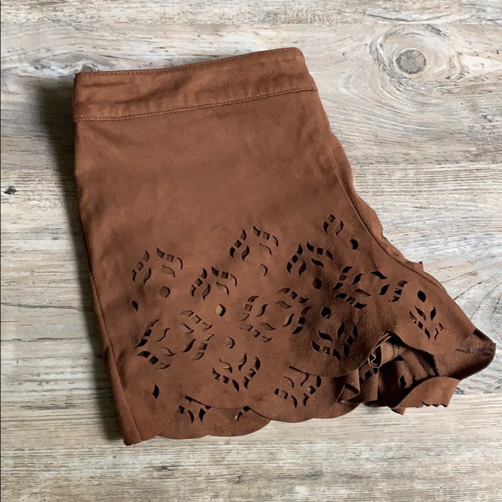 Faux Suede Lace Shorts